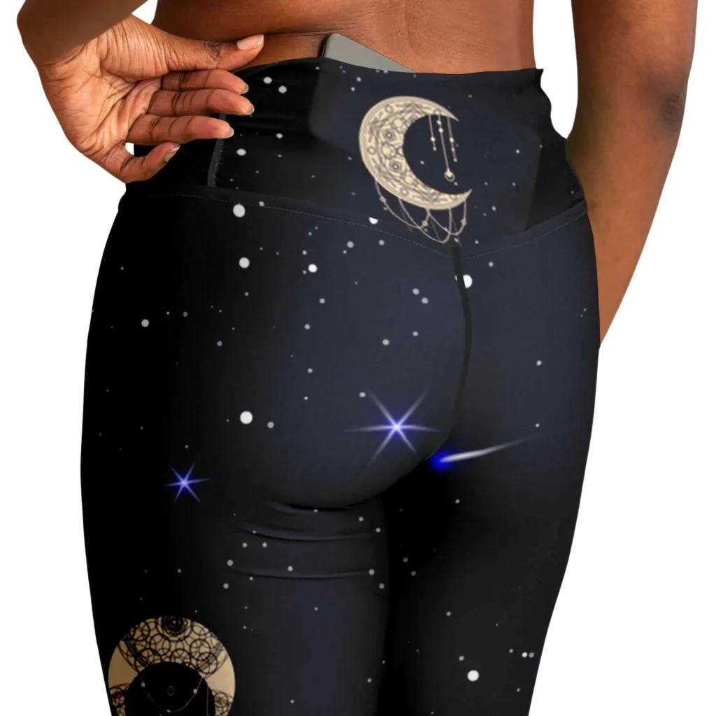 NIGHT SKY BOHO MANDALA YOGA FLARE LEGGINGS FOR WOMEN