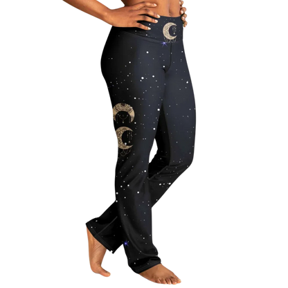 NIGHT SKY BOHO MANDALA YOGA FLARE LEGGINGS FOR WOMEN