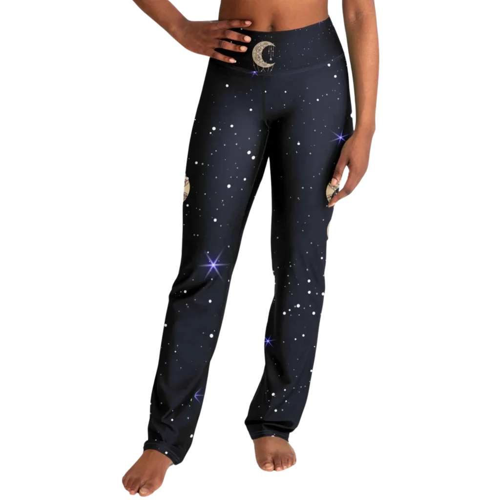 NIGHT SKY BOHO MANDALA YOGA FLARE LEGGINGS FOR WOMEN