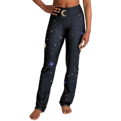 NIGHT SKY BOHO MANDALA YOGA FLARE LEGGINGS FOR WOMEN