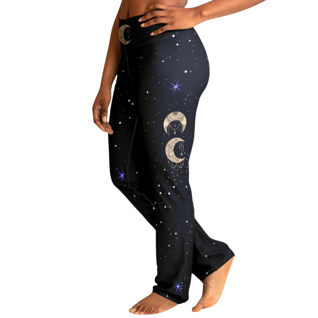 NIGHT SKY BOHO MANDALA YOGA FLARE LEGGINGS FOR WOMEN