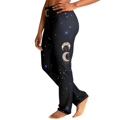 NIGHT SKY BOHO MANDALA YOGA FLARE LEGGINGS FOR WOMEN