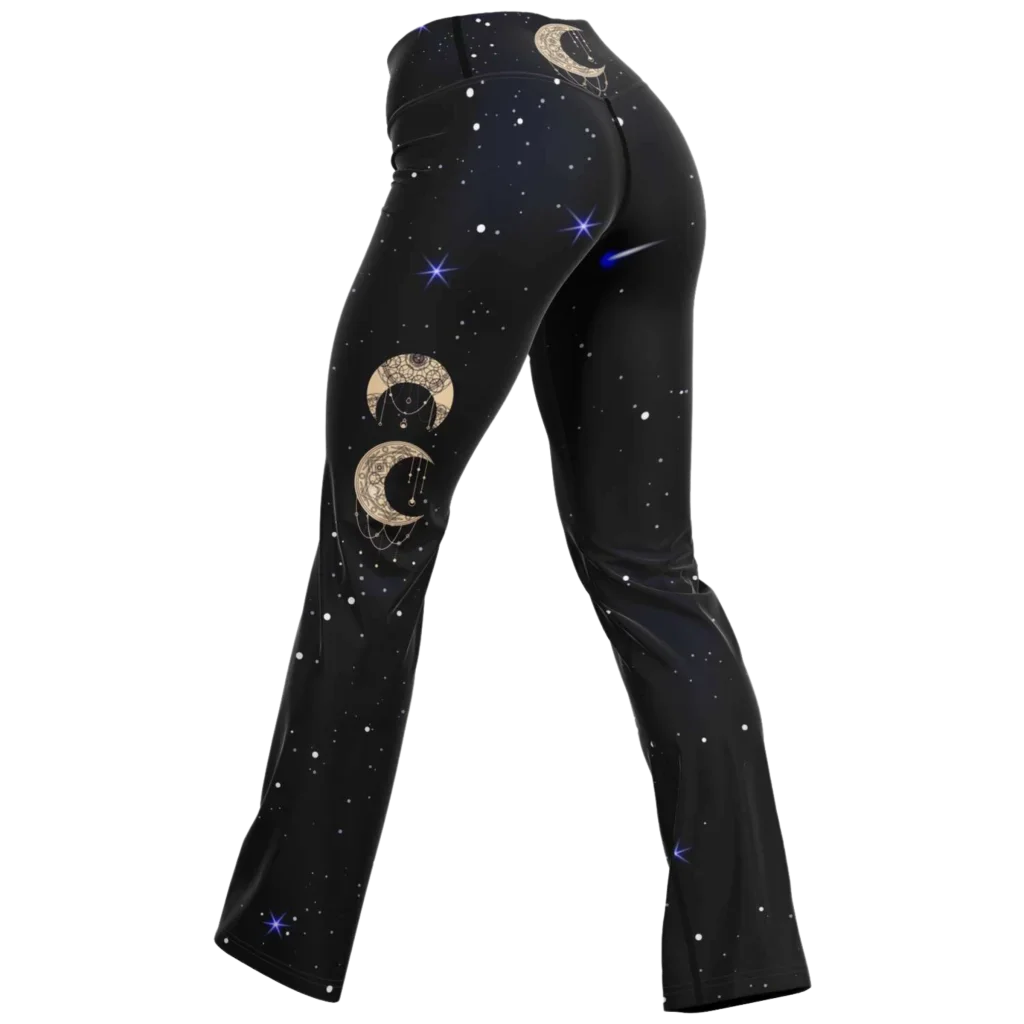 NIGHT SKY BOHO MANDALA YOGA FLARE LEGGINGS FOR WOMEN