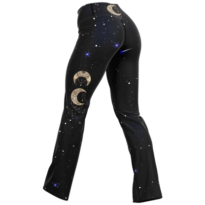 NIGHT SKY BOHO MANDALA YOGA FLARE LEGGINGS FOR WOMEN