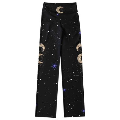 NIGHT SKY BOHO MANDALA YOGA FLARE LEGGINGS FOR WOMEN