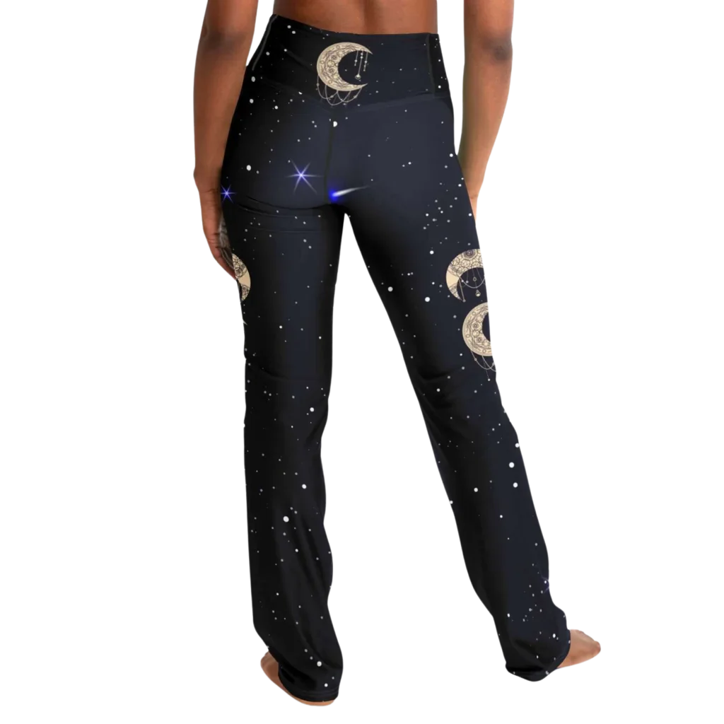 NIGHT SKY BOHO MANDALA YOGA FLARE LEGGINGS FOR WOMEN