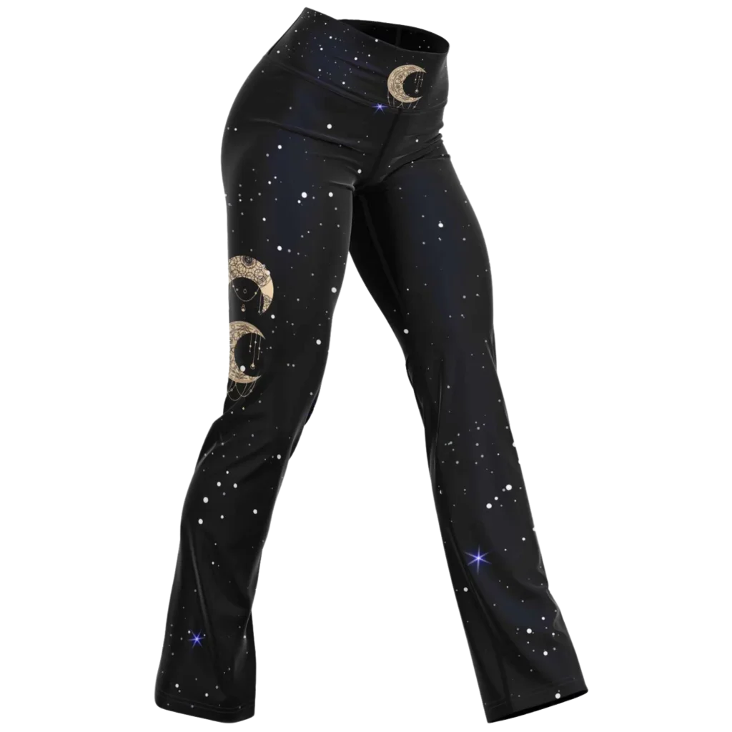 NIGHT SKY BOHO MANDALA YOGA FLARE LEGGINGS FOR WOMEN - XS