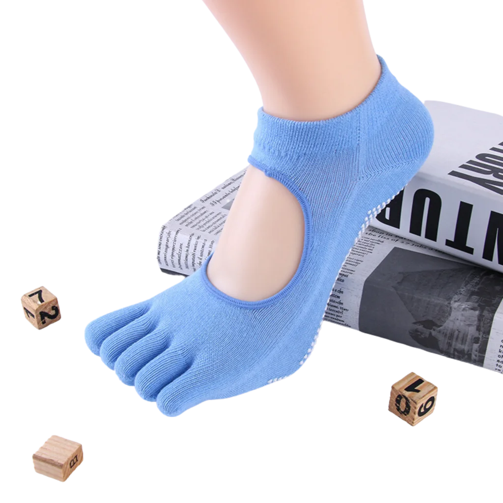 NON-SLIP YOGA SOCKS - BREATHABLE & GRIP - Blue - Yoga Socks