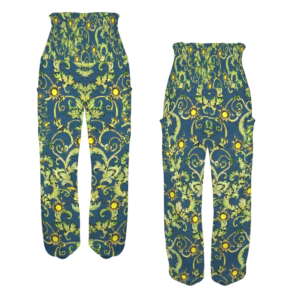 OCCULT FLORAL HIGH-WAISTED HAREM YOGA PANTS FOR WOMEN