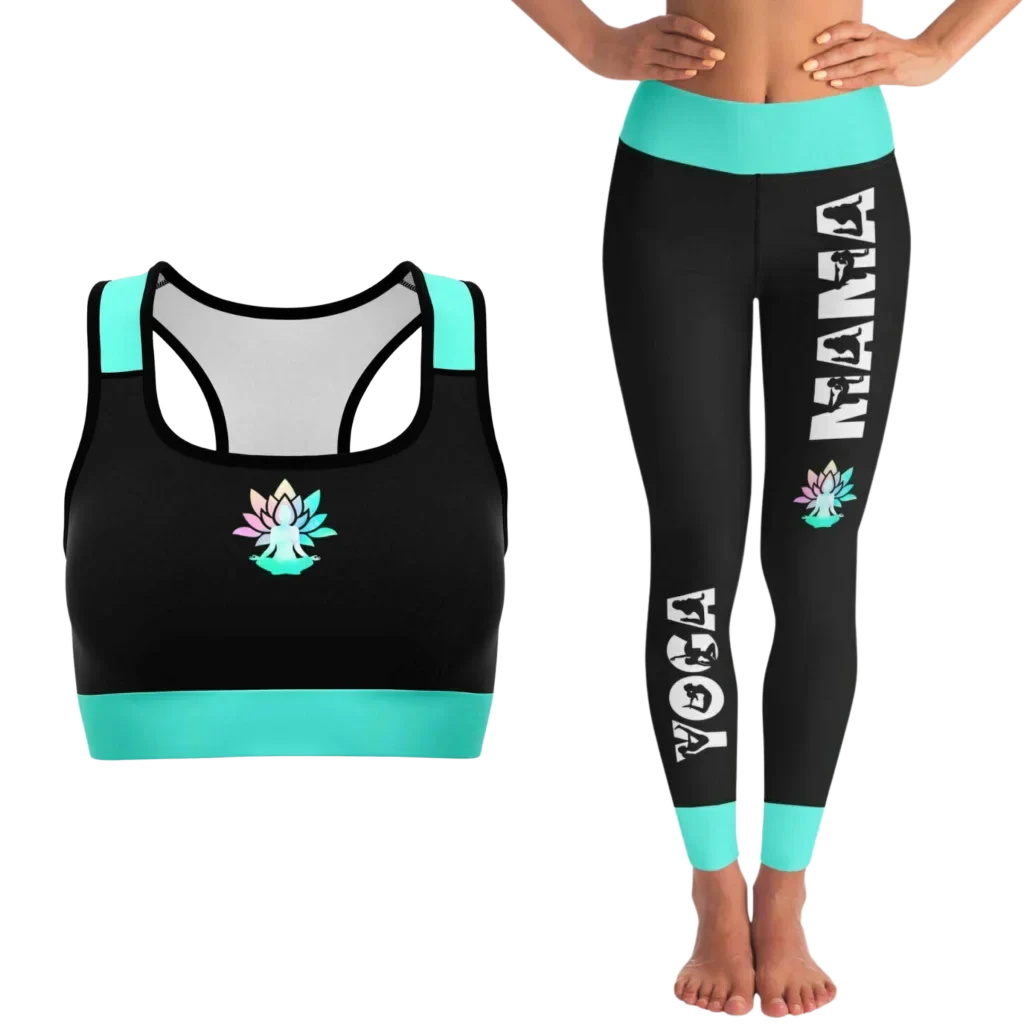 OCEAN MIST MATCHING YOGA SET FOR SPIRITUAL BALANCE - XS / XS - yoga-leggings-sports-bra-set