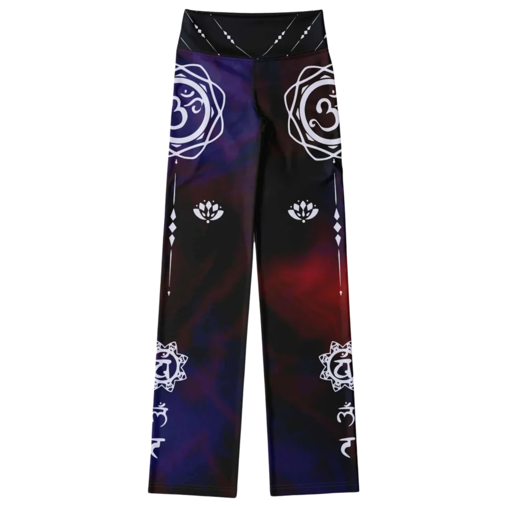 OM CHAKRA TIE-DYE FLARE YOGA LEGGINGS FOR WOMEN - Flare