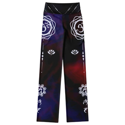 OM CHAKRA TIE-DYE FLARE YOGA LEGGINGS FOR WOMEN - Flare