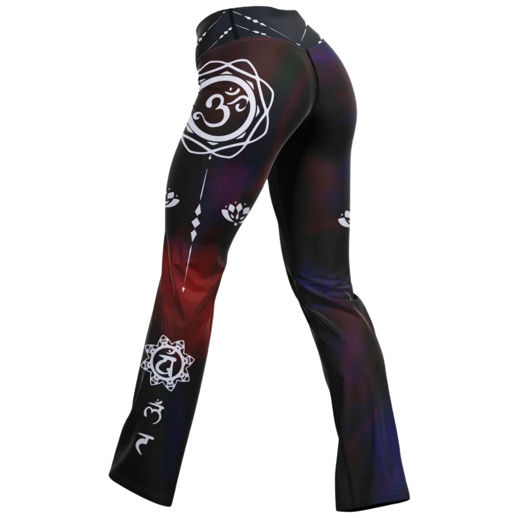 OM CHAKRA TIE-DYE FLARE YOGA LEGGINGS FOR WOMEN - Flare