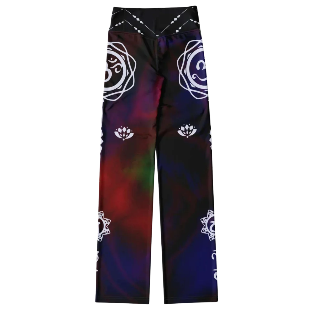 OM CHAKRA TIE-DYE FLARE YOGA LEGGINGS FOR WOMEN - Flare