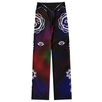 OM CHAKRA TIE-DYE FLARE YOGA LEGGINGS FOR WOMEN - Flare