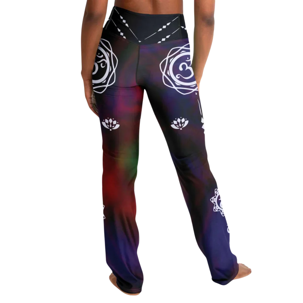 OM CHAKRA TIE-DYE FLARE YOGA LEGGINGS FOR WOMEN - Flare