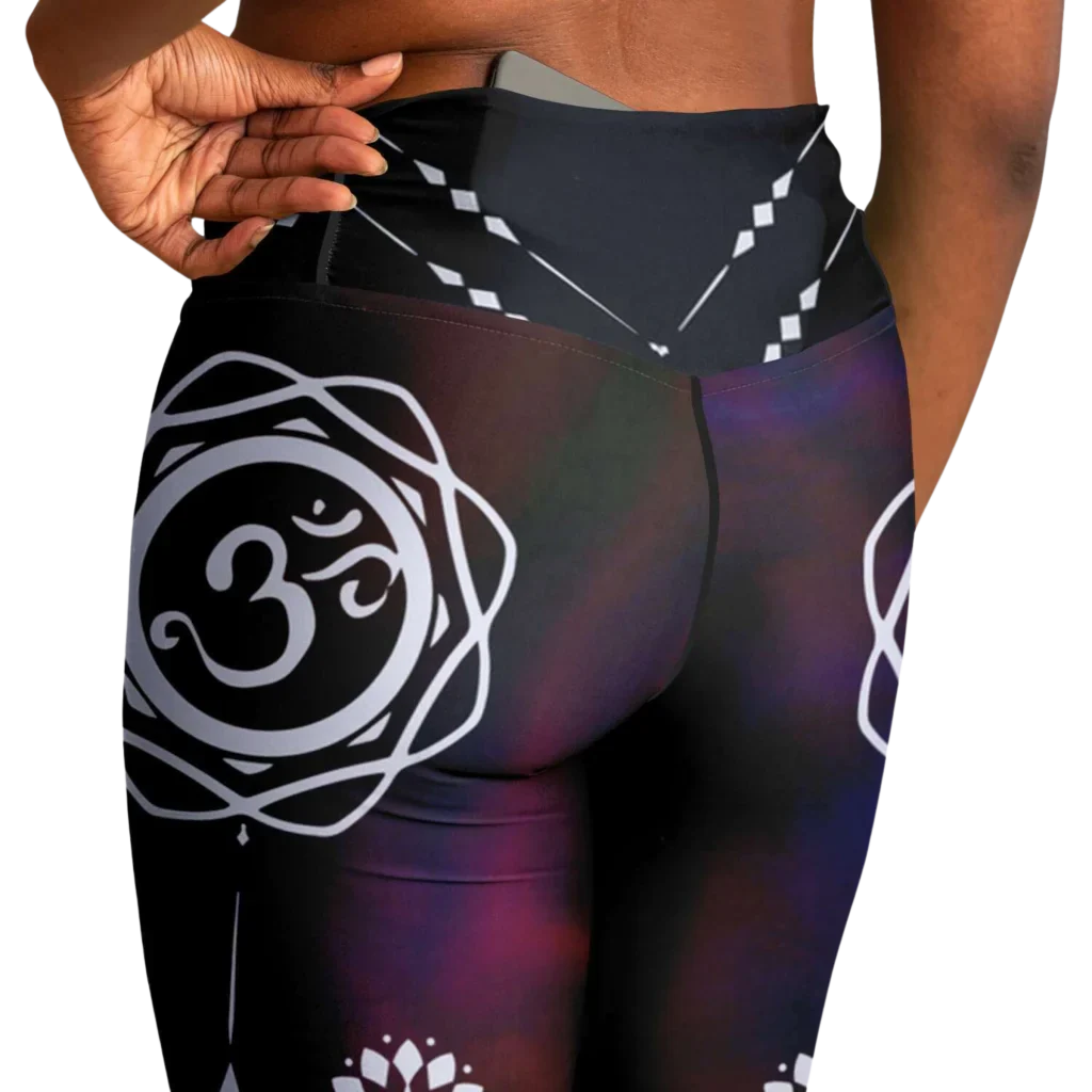 OM CHAKRA TIE-DYE FLARE YOGA LEGGINGS FOR WOMEN - Flare