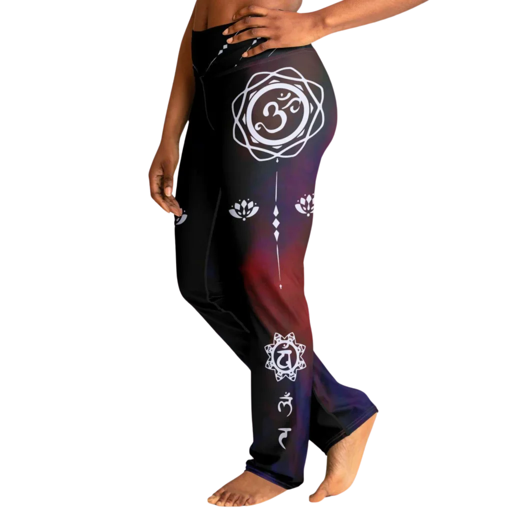 OM CHAKRA TIE-DYE FLARE YOGA LEGGINGS FOR WOMEN - Flare