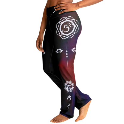 OM CHAKRA TIE-DYE FLARE YOGA LEGGINGS FOR WOMEN - Flare