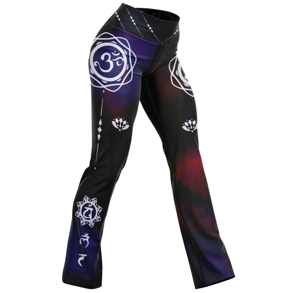 OM CHAKRA TIE-DYE FLARE YOGA LEGGINGS FOR WOMEN - XS