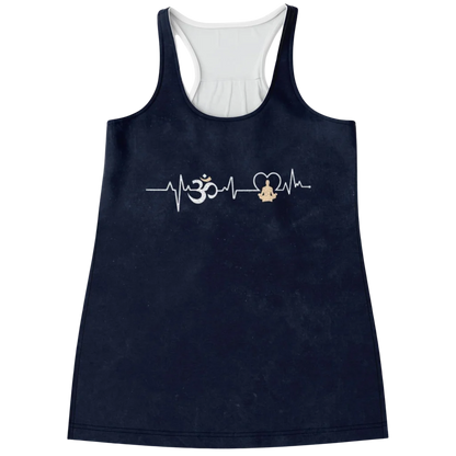 OM HEARTBEAT SPIRITUAL RACERBACK YOGA TANK TOP FOR WOMEN