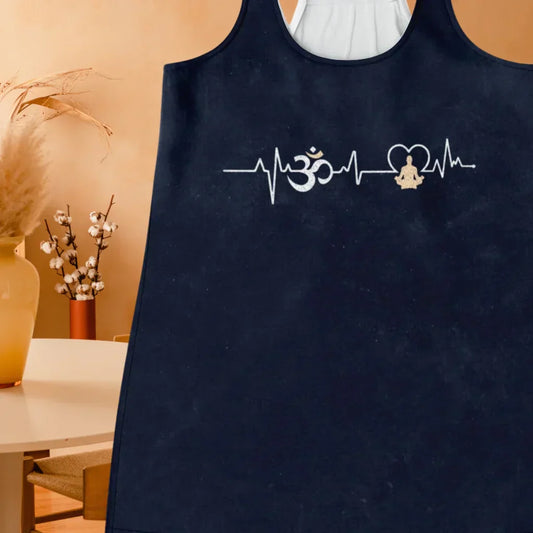 OM HEARTBEAT SPIRITUAL YOGA TANK RACERBACK FOR WOMEN - Flowy Racerback Tank Top - AOP