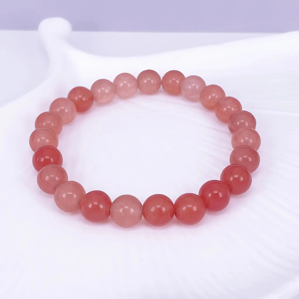 ORANGE STONE BEADED YOGA BRACELET FOR SPIRITUAL ENERGY - 8mm - Bracelet