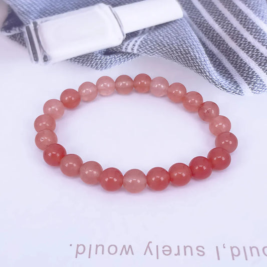 ORANGE STONE BEADED YOGA BRACELET FOR SPIRITUAL ENERGY - 8mm - Bracelet