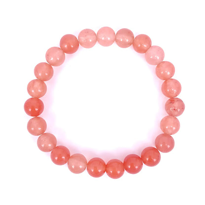 ORANGE STONE BEADED YOGA BRACELET FOR SPIRITUAL ENERGY - 8mm - Bracelet