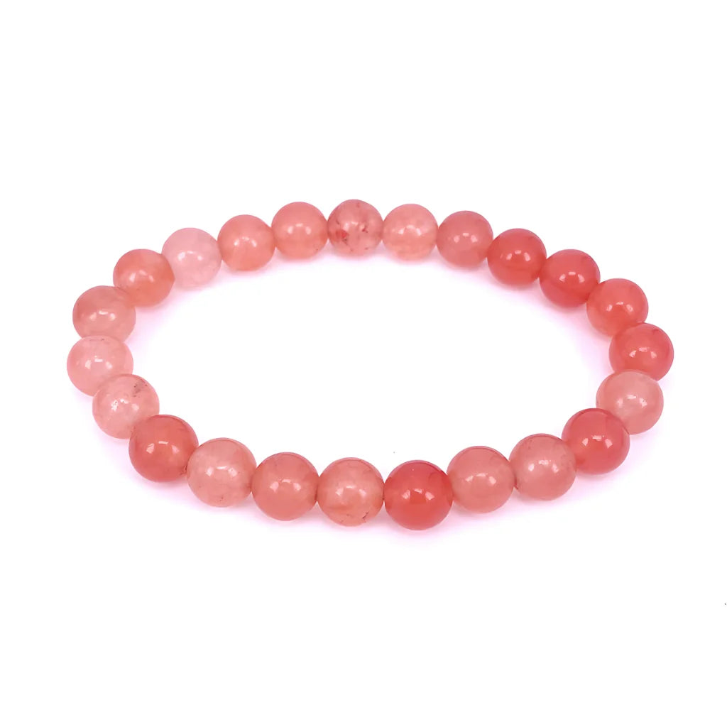 ORANGE STONE BEADED YOGA BRACELET FOR SPIRITUAL ENERGY - 8mm - Bracelet