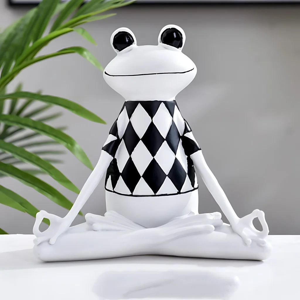 PEACEFUL YOGA FROG FIGURINES FOR MEDITATION ROOM DECOR