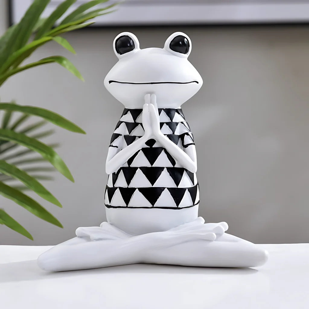 PEACEFUL YOGA FROG FIGURINES FOR MEDITATION ROOM DECOR