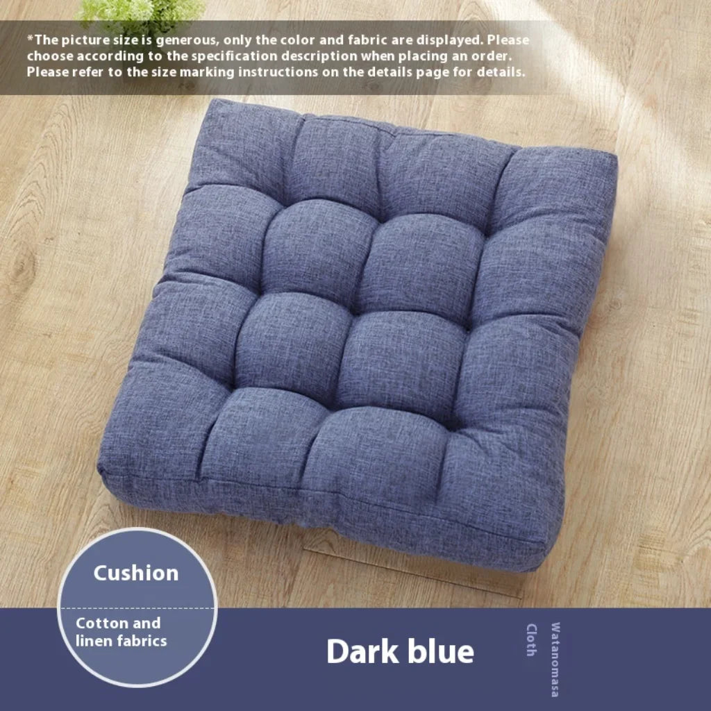 PLUSH TATAMI FUTON MEDITATION CUSHION FOR RELAXATION - Dark Blue / Chinese 45cm - meditation seat