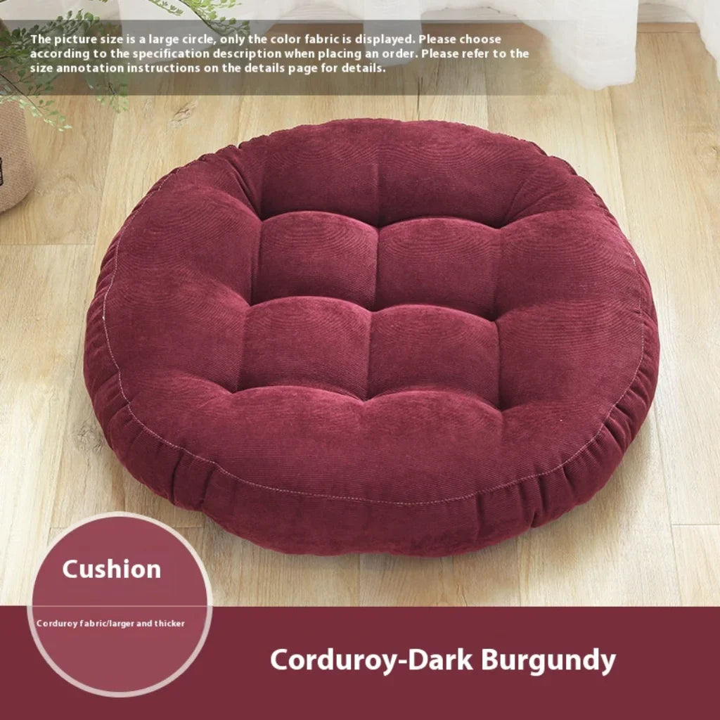 PLUSH TATAMI FUTON MEDITATION CUSHION FOR RELAXATION - Dark Burgundy / Chinese 45cm - meditation seat