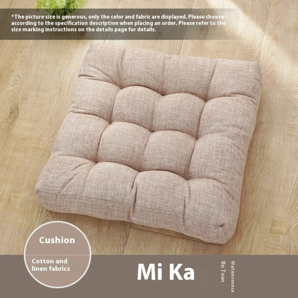 PLUSH TATAMI FUTON MEDITATION CUSHION FOR RELAXATION - Rice Coffee / Chinese 45cm - meditation seat