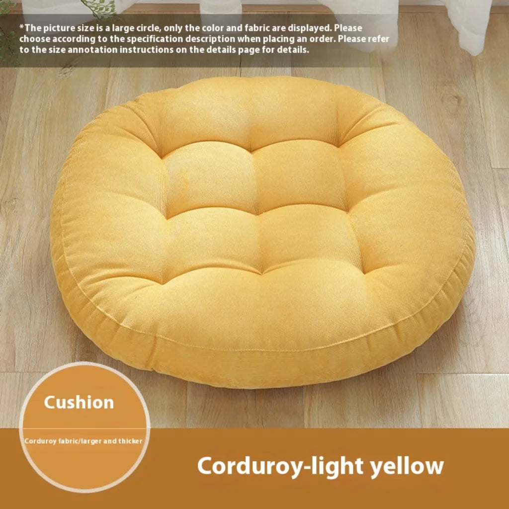 PLUSH TATAMI FUTON MEDITATION CUSHION FOR RELAXATION - Tender Goose Yellow / Chinese 45cm - meditation seat