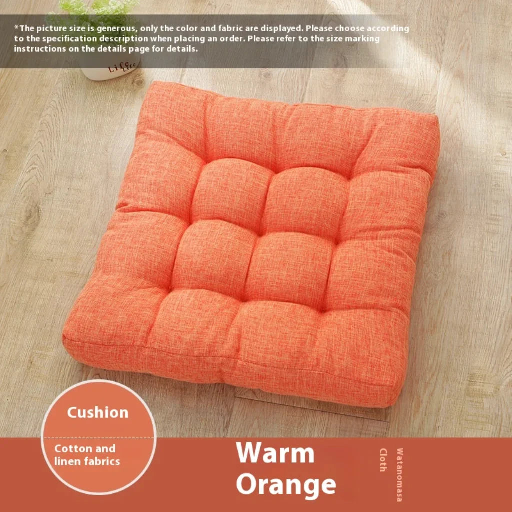 PLUSH TATAMI FUTON MEDITATION CUSHION FOR RELAXATION - Warm Orange / Chinese 45cm - meditation seat