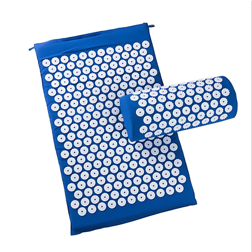 PREMIUM ACUPRESSURE MAT AND PILLOW SET FOR FULL-BODY RELIEF - Blue - acupressure mat