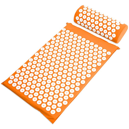 PREMIUM ACUPRESSURE MAT AND PILLOW SET FOR FULL-BODY RELIEF - Orange - acupressure mat