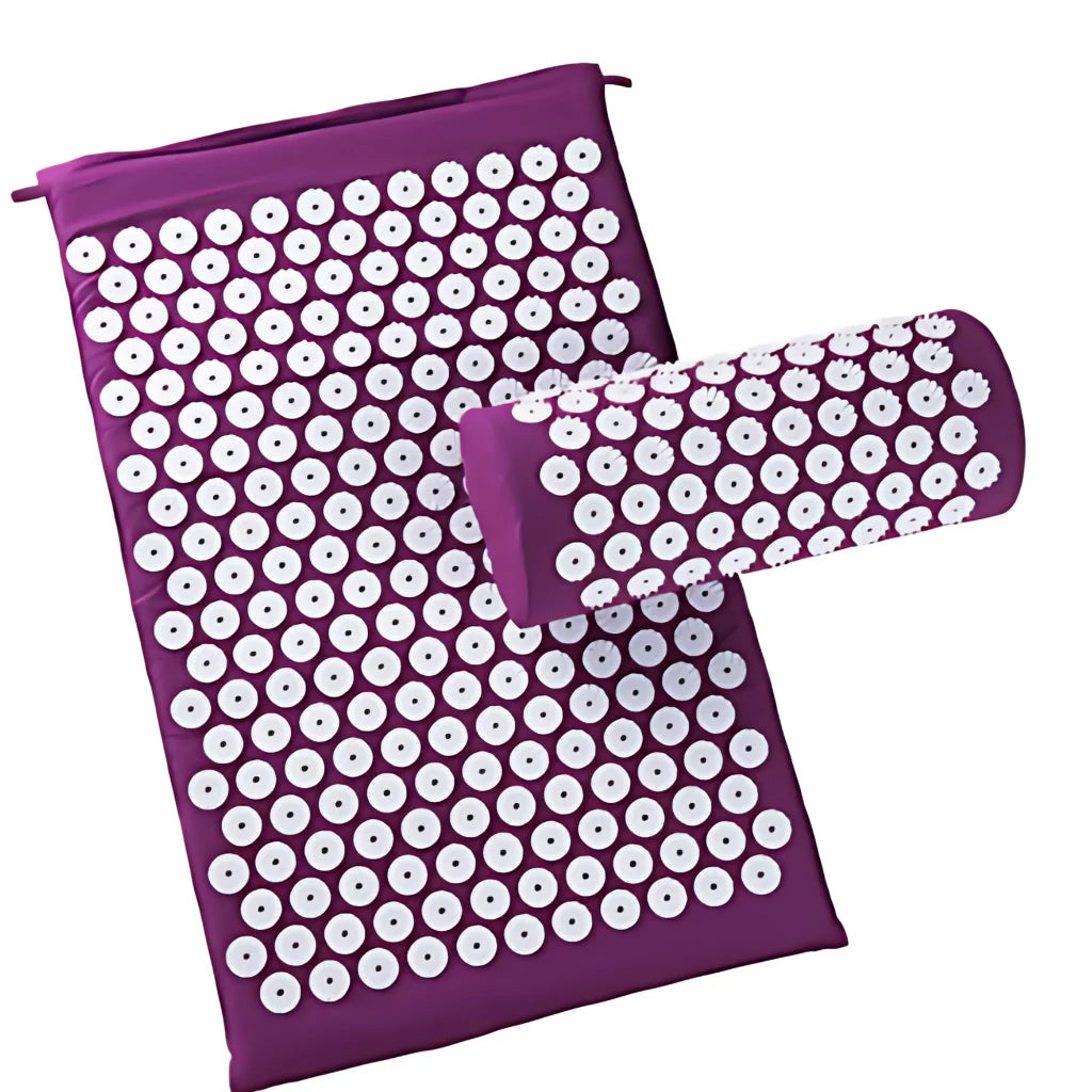 PREMIUM ACUPRESSURE MAT AND PILLOW SET FOR FULL-BODY RELIEF - Purple - acupressure mat