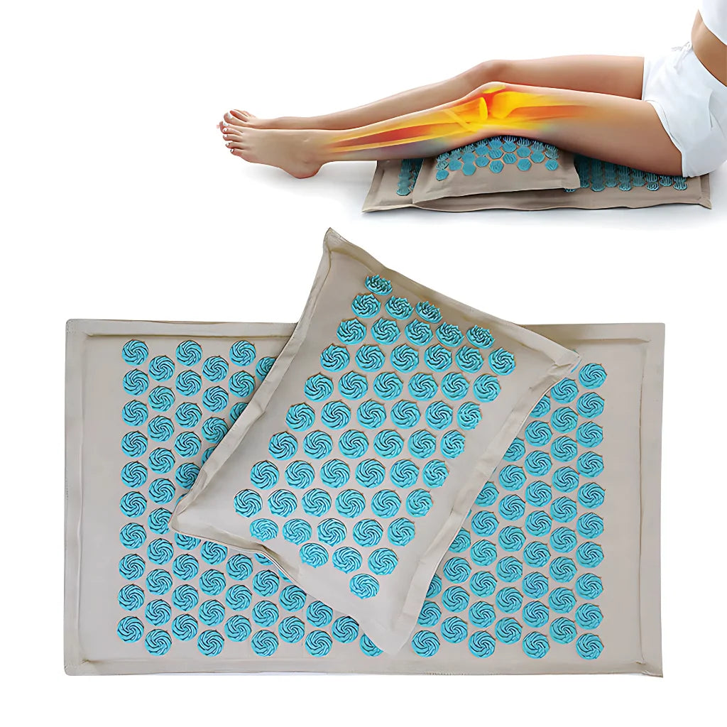 PREMIUM ACUPRESSURE MAT WITH PILLOW FOR FULL RELAXATION - acupressure mat