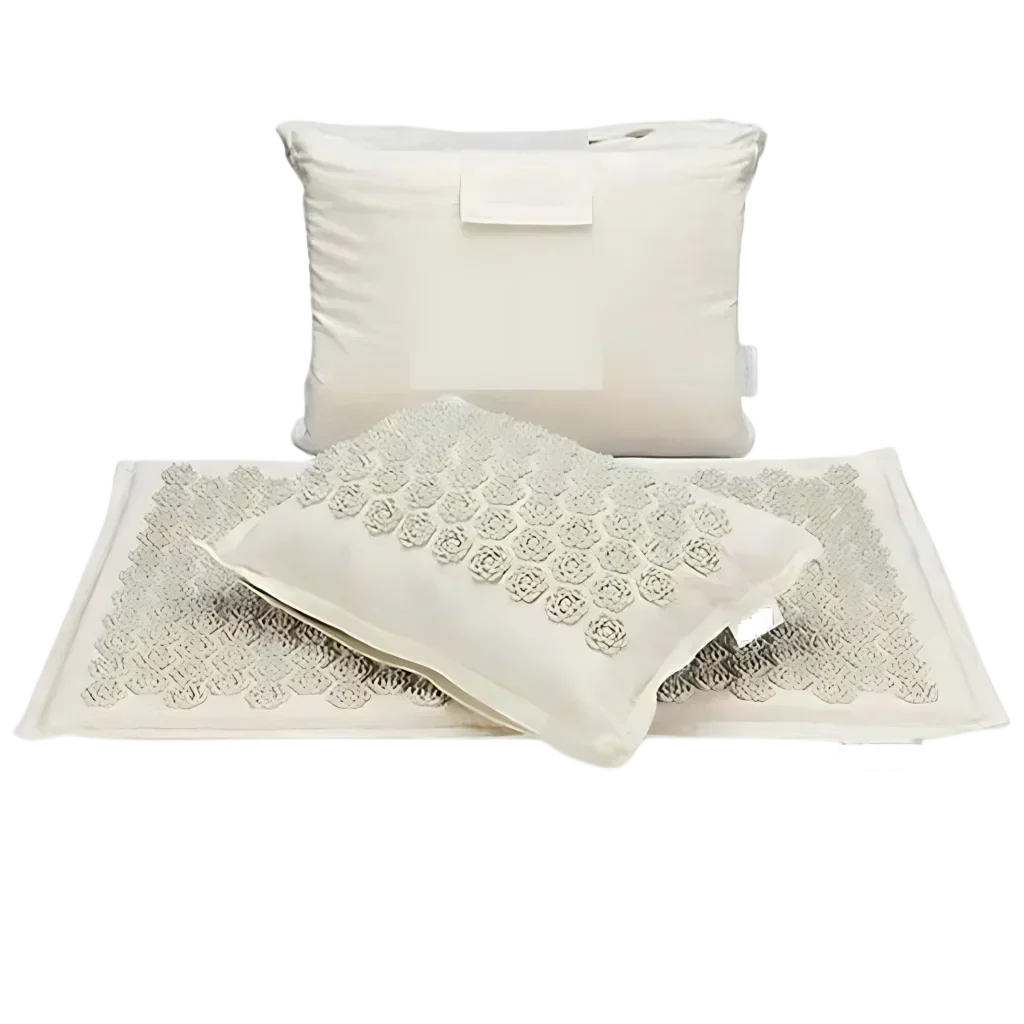 PREMIUM ACUPRESSURE MAT WITH PILLOW SET FOR RELAXATION - Beige / Water drop - acupressure mat