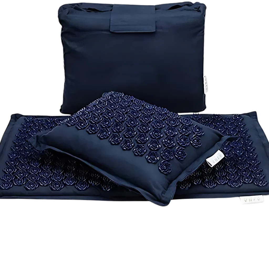 PREMIUM ACUPRESSURE MAT WITH PILLOW SET FOR RELAXATION - Dark Blue / Water drop - acupressure mat