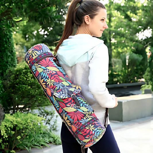 PREMIUM CANVAS LARGE YOGA MAT BAG WITH WATERPROOF DESIGN - Red - yoga mat bag