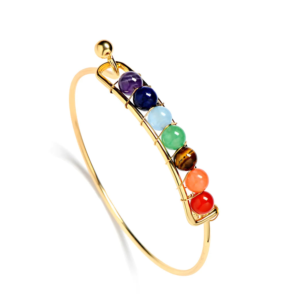 PREMIUM COPPER CHAKRA BRACELET FOR ENERGY BALANCE - Gold - Bracelet