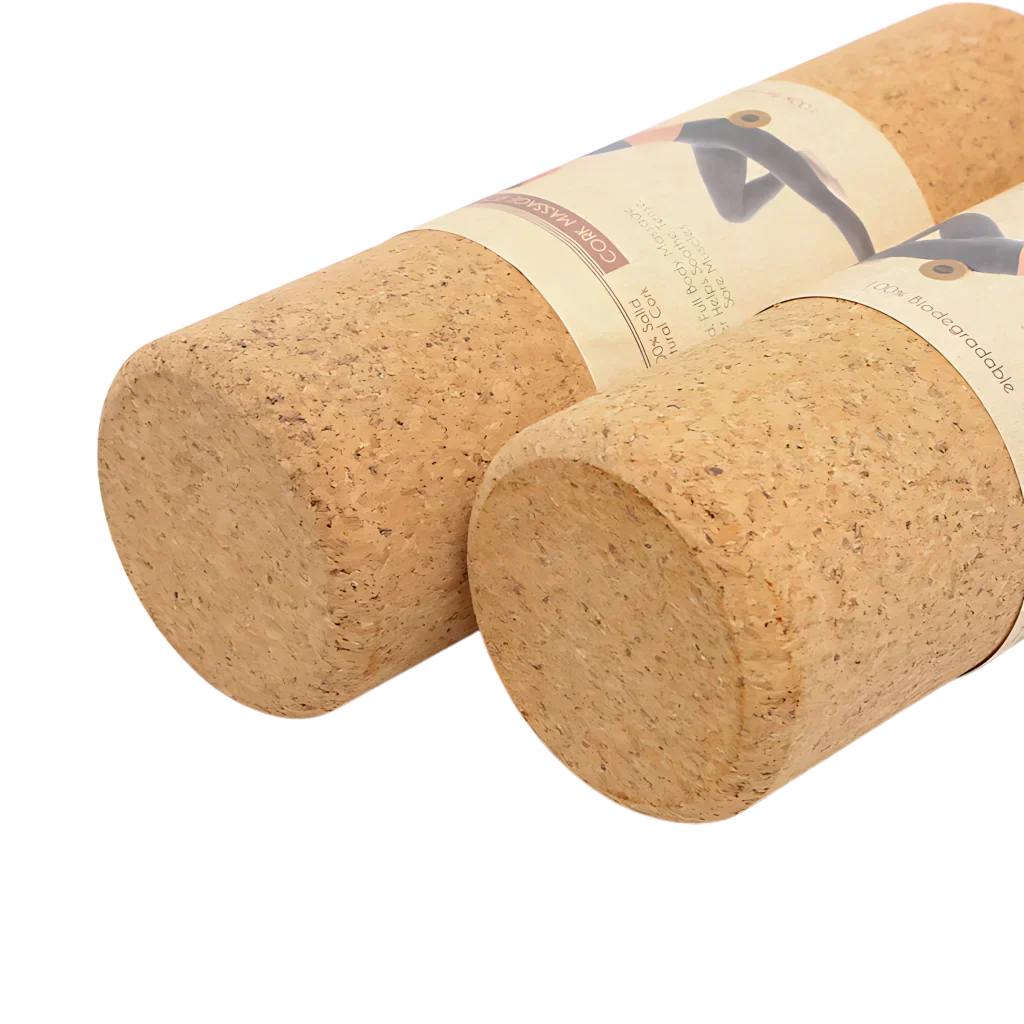 PREMIUM CORK YOGA ROLLER FOR BALANCE AND MUSCLE RELIEF - Khaki / 30x10 cm - yoga roller