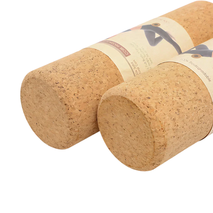 PREMIUM CORK YOGA ROLLER FOR BALANCE AND MUSCLE RELIEF - Khaki / 30x10 cm - yoga roller