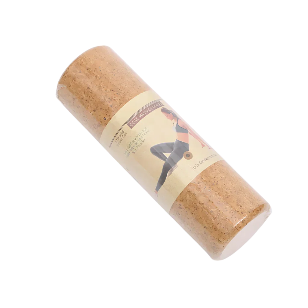 PREMIUM CORK YOGA ROLLER FOR BALANCE AND MUSCLE RELIEF - Khaki / 30x10 cm - yoga roller