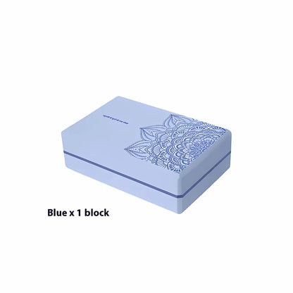 PREMIUM EVA FOAM YOGA BLOCK FOR SUPPORT & FLEXIBILITY - Blue - yoga block