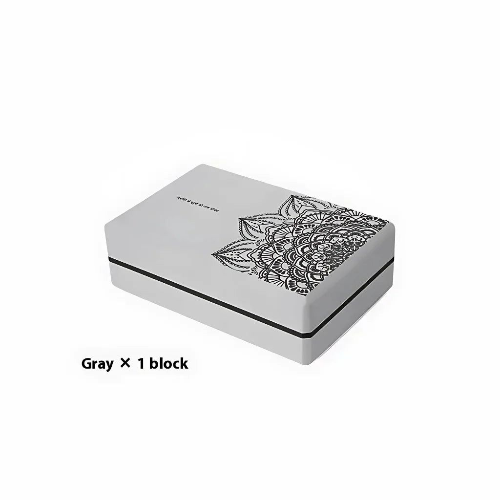 PREMIUM EVA FOAM YOGA BLOCK FOR SUPPORT & FLEXIBILITY - Gray - yoga block